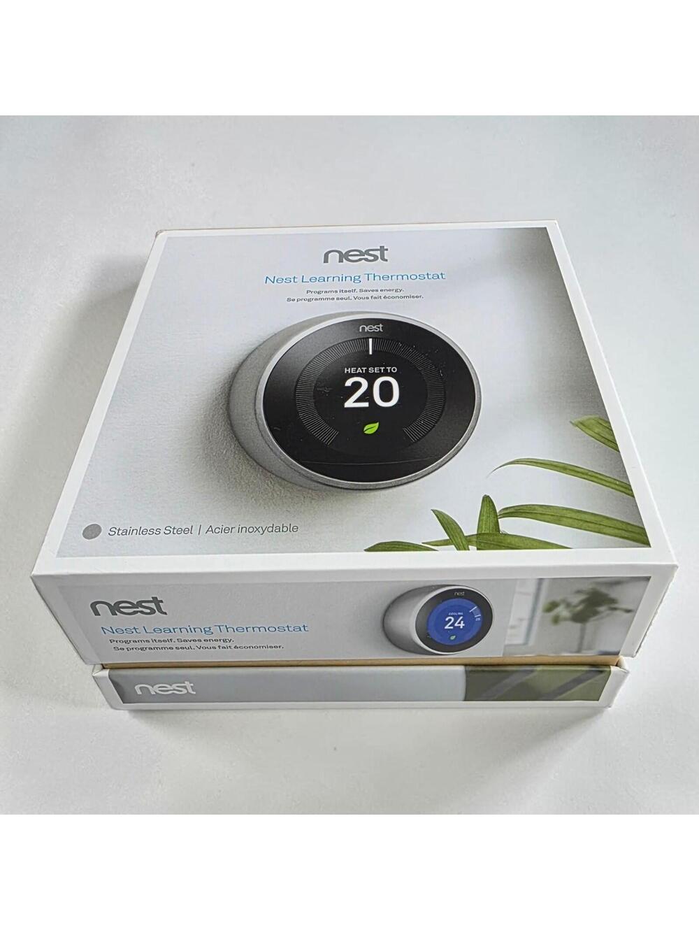 Nest Learning Thermostat Stainless Steel 3rd Gen Open Box Never Installed Comple